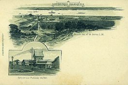 Maputo 1890, carte postale, le port au loin Catembe
