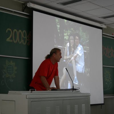 Baoding, Université du Hebei, Conférence Ballade à vélo (c) Yves Traynard 2009