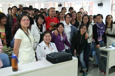 Baoding, Université du Hebei, Conférence Ballade à vélo (c) Yves Traynard 2009