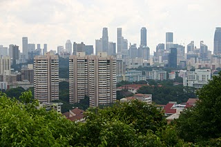 Singapour, Vue du Mont Ferber, la City(c) Yves Traynard 2007