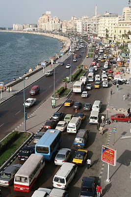 Alexandrie, Corniche depuis l'hôtel Crillon (c) Yves Traynard 2008