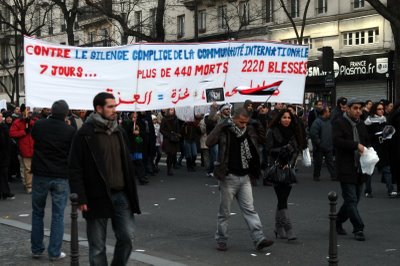 Paris, Boulevard Bonne Nouvelle, Manifestation Gaza (c) Yves Traynard 2009