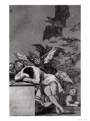 Le sommeil de la raison produit des monstres. Goya, Caprices n° 43
