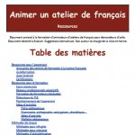 Animer un atelier de français - Repères